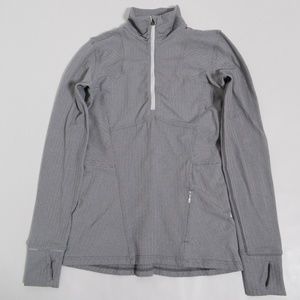 Lululemon Kanto Catch Me 1/2 Zip Heathered Herringbone Heathered White Slate 6